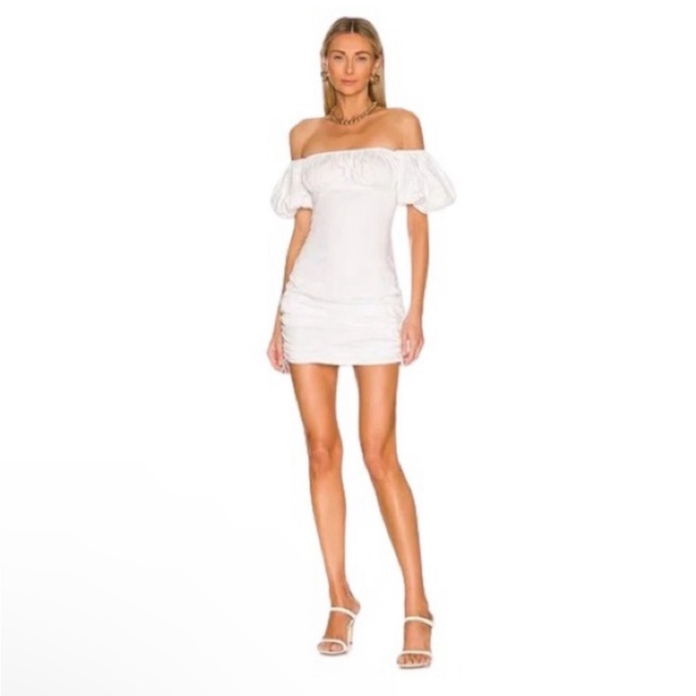 L'Academie Caroline Mini Dress in White Sz Small $248